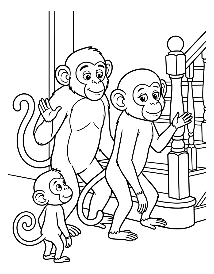 Printable The Monkey Family activity sheet preview