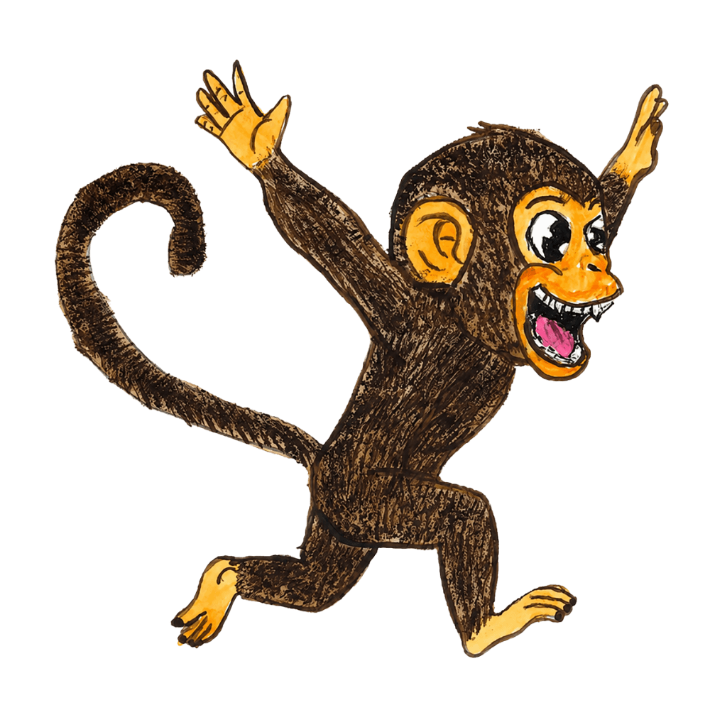 Billy Monkey jumping with excitement