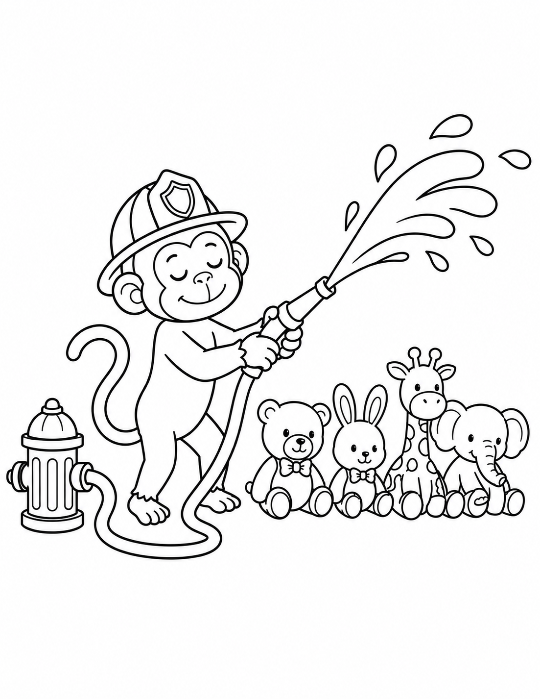 Preview of Firefighter Billy colouring page